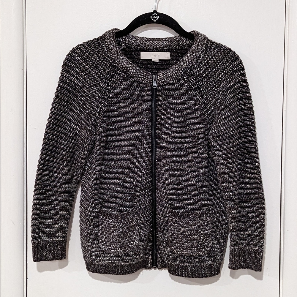 LOFT Chunky Zip Cardigan
